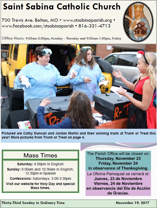 Bulletin 2017 St. Sabina Parish