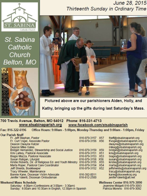 Bulletin 2015 St. Sabina Parish